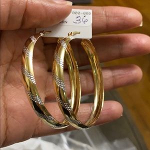 hoops with 18k gold plated design
